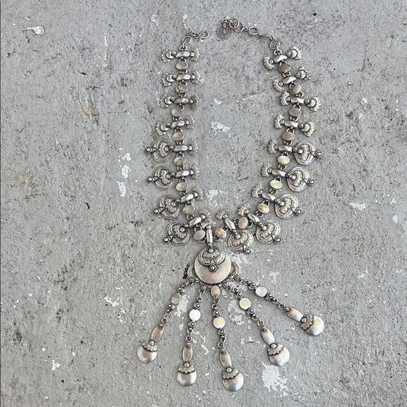 Vintage Tibetan Silver Necklace - Picture 1 of 8
